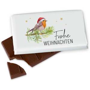 Schokoladentafel Frohe Weihnachten Vogel 40g - La Vida