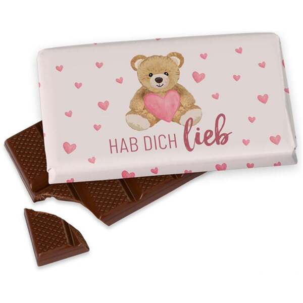 Schokoladentafel Teddy Hab dich lieb 40g