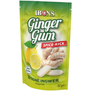 Ibons Ginger Gum Zitrone-Ingwer 32g - Ibons