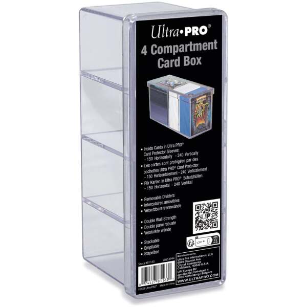 Ultra Pro 4-Compartment Clear Card Box