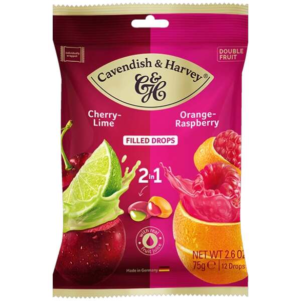 Cavendish & Harvey Cherry-Lime & Orange-Raspberry Mixbag 75g