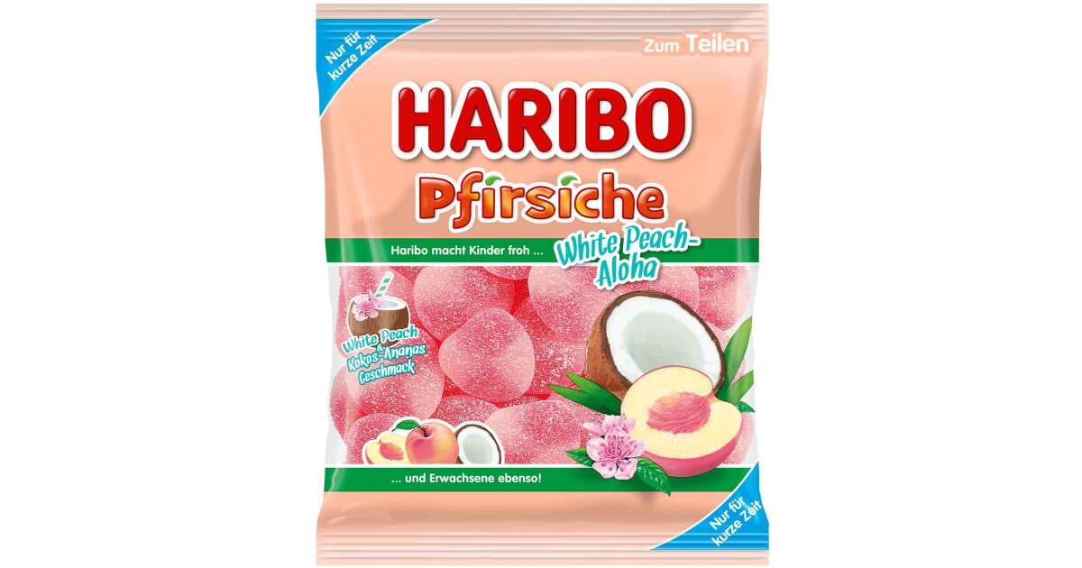 Haribo Pfirsiche White Peach-Aloha 175g | Sweets.ch