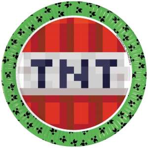 Pappteller Minecraft TNT 23cm 8er Set - Sweets