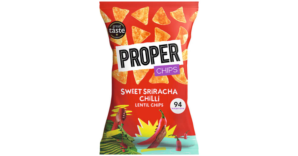 Proper Lentil Chips Sweet Sriracha Chilli 85g