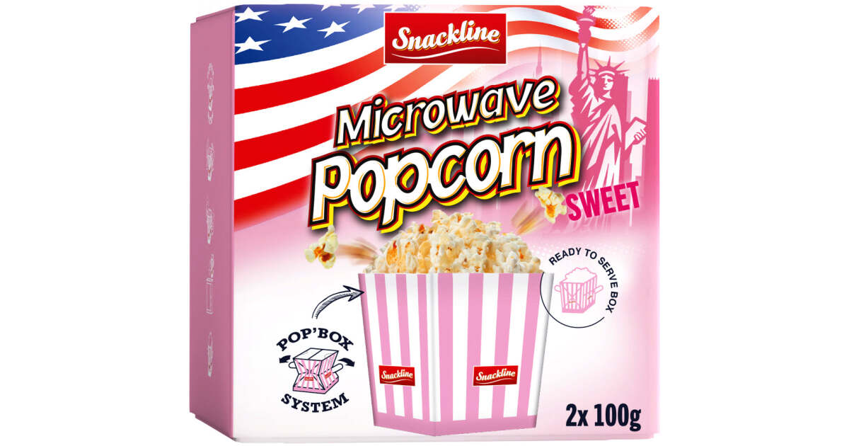 Snackline Popcorn Micro Süss 2 x 100g - Sweets.ch