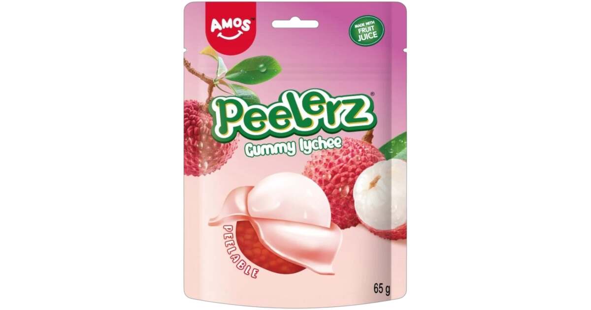 Amos Peelerz Gummy Lychee 65g | Sweets.ch